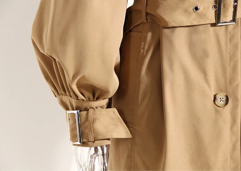 Trench mi long noir femme