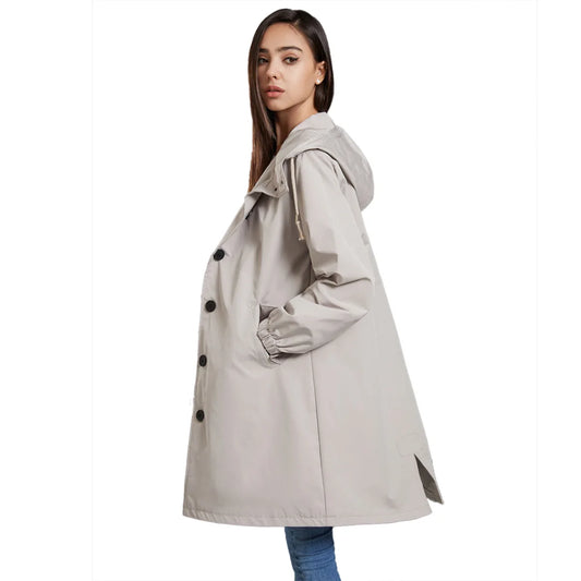 Impermeable trench femme mi-long