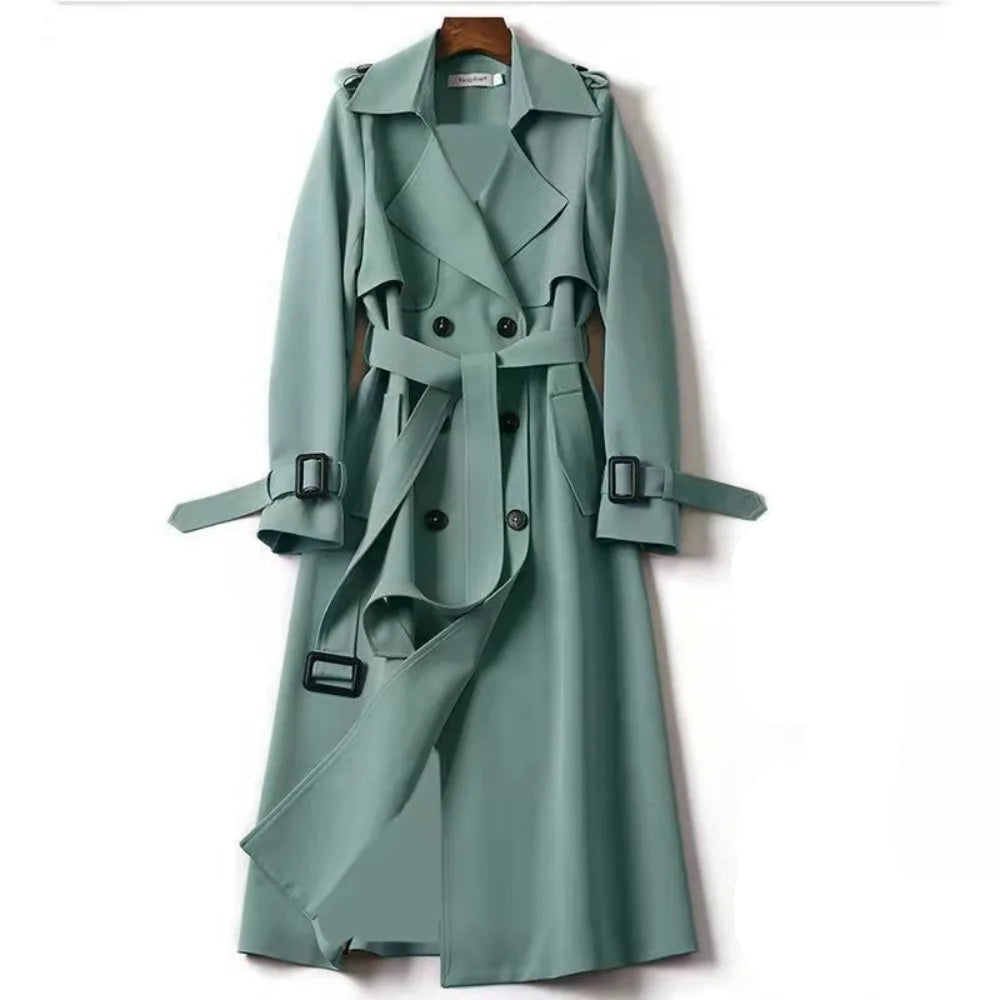 Trench coat long femme noir