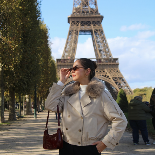 Trench court femme fourrure