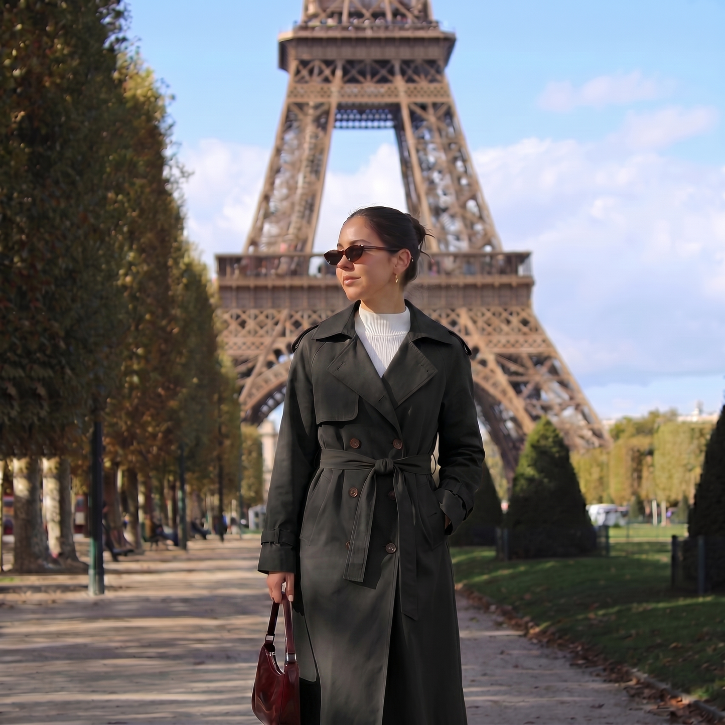 Trench femme mi-long beige