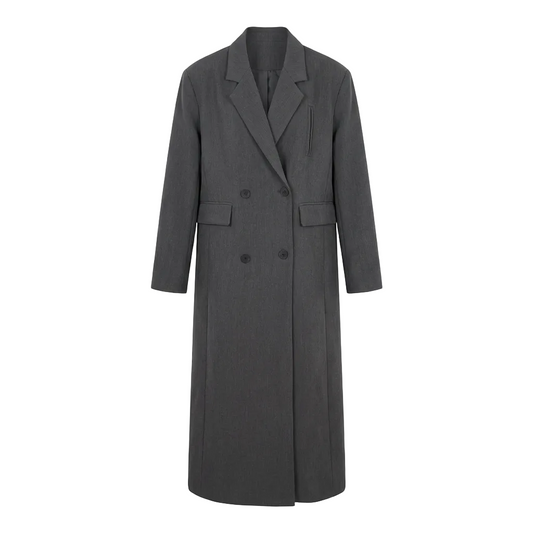 Trench long femme gris