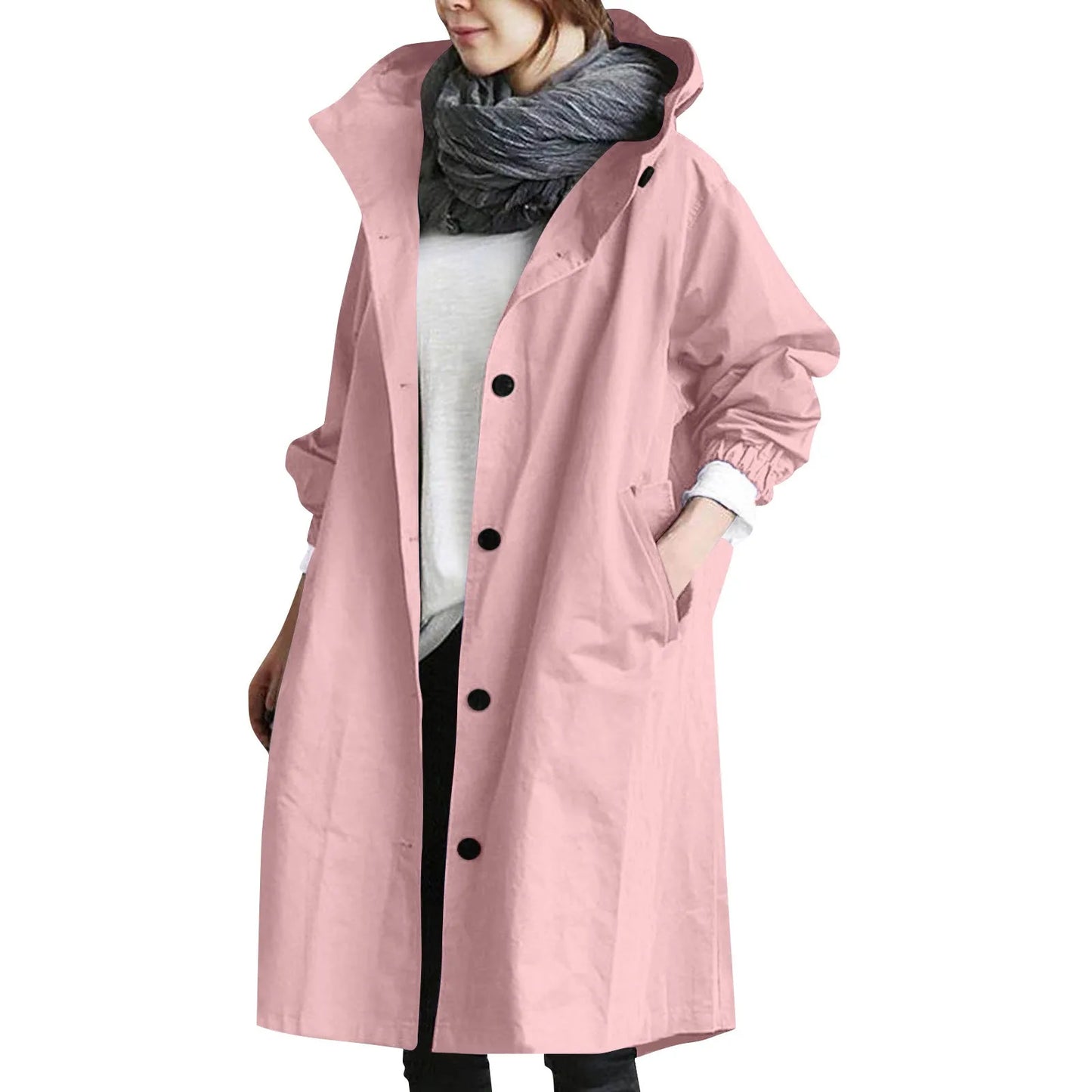 Trench impermeable femme à capuche