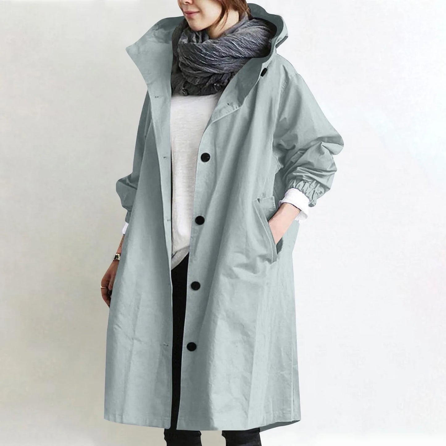 Trench impermeable femme à capuche