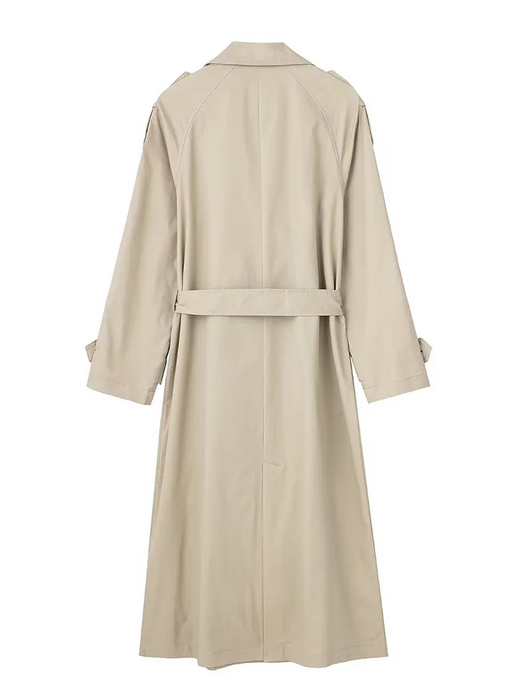 Trench long kaki femme