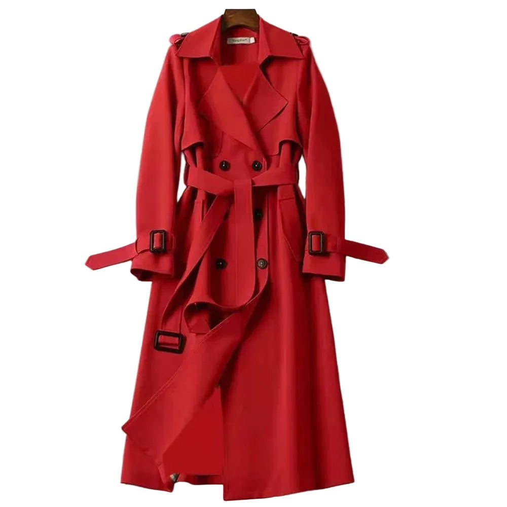 Trench coat long femme noir