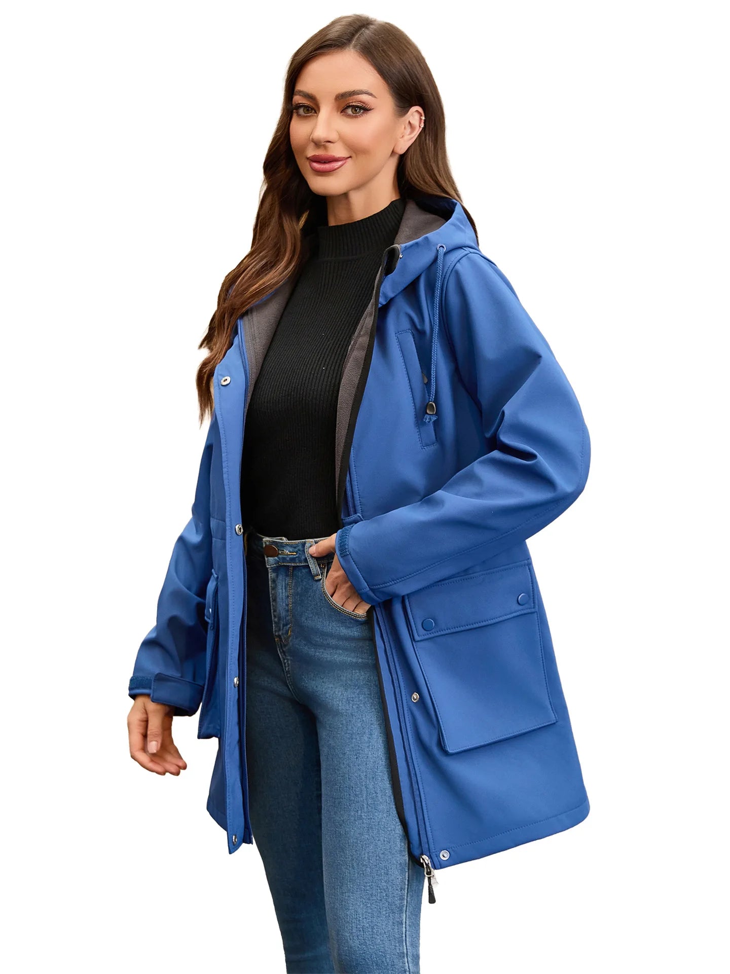 Trench impermeable avec capuche femme