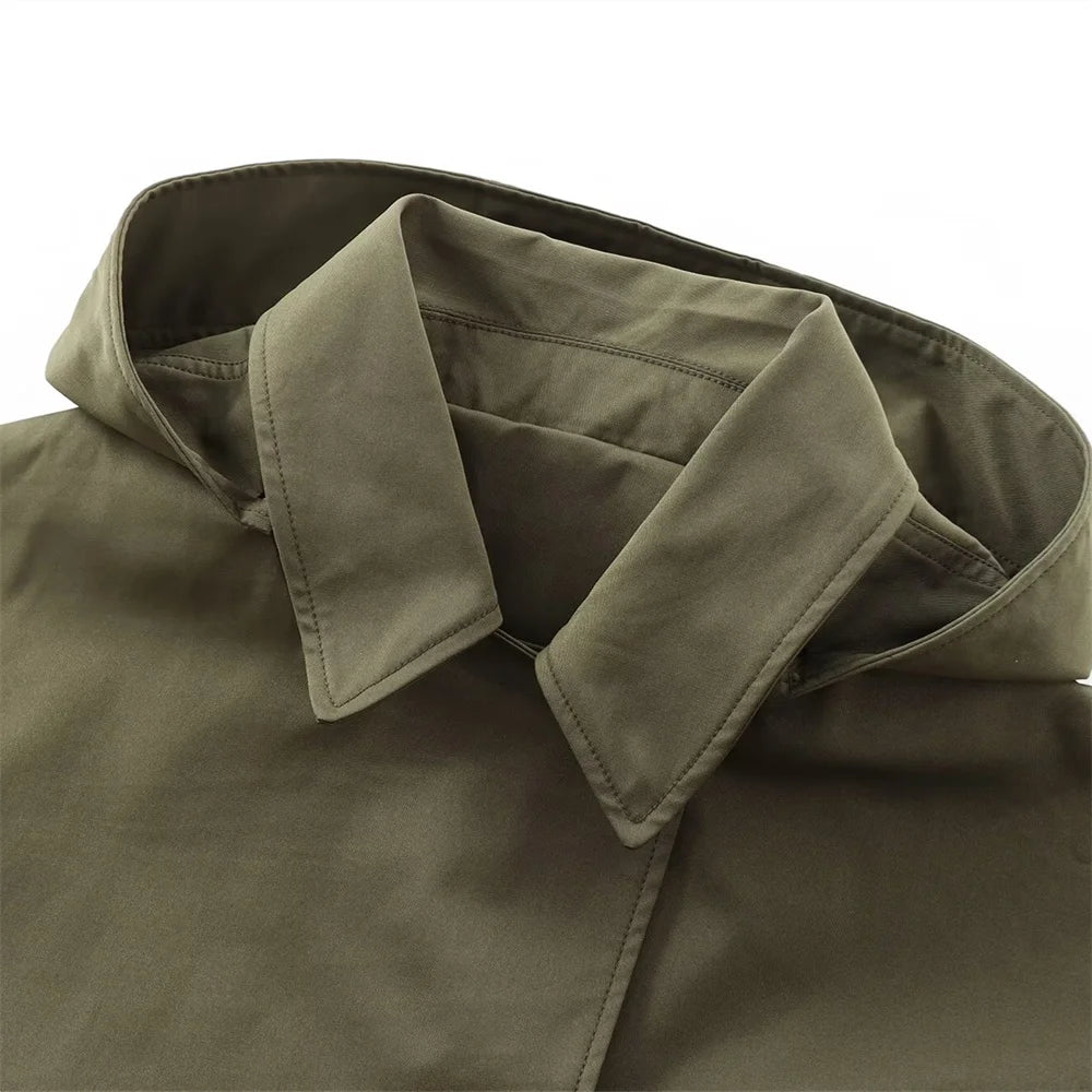 Trench kaki à capuche femme