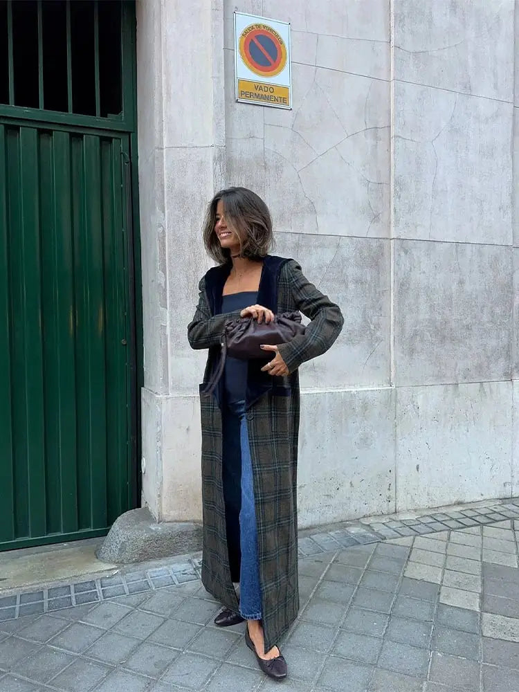 Trench fluide long femme