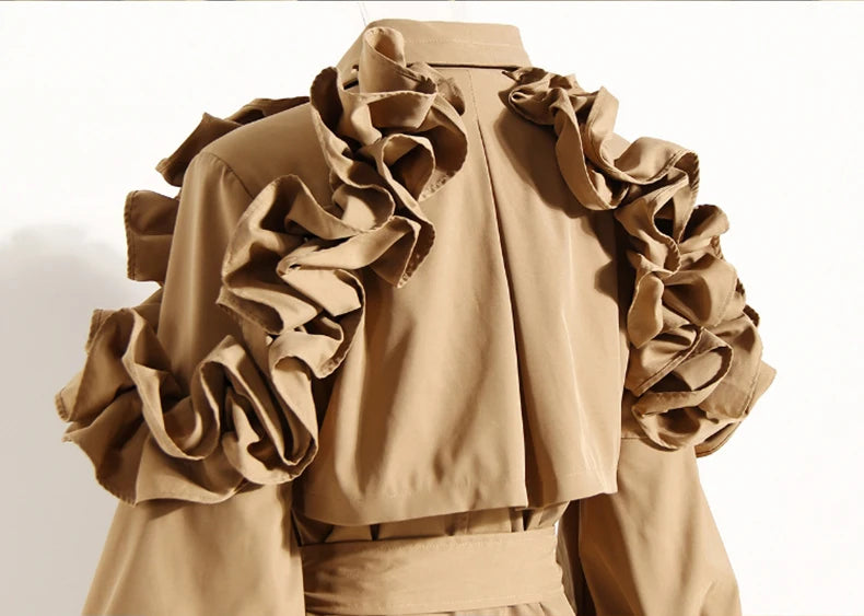 Trench mi long noir femme