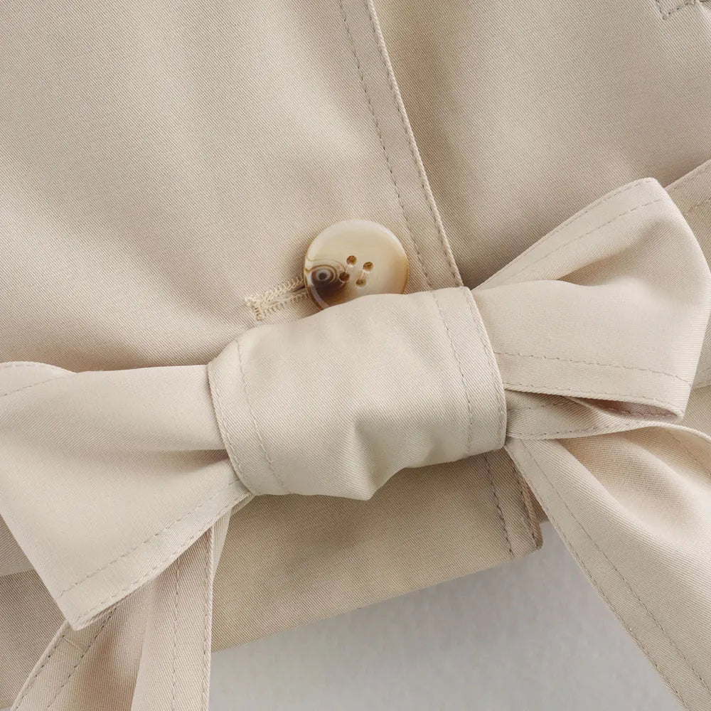 Trench court femme beige