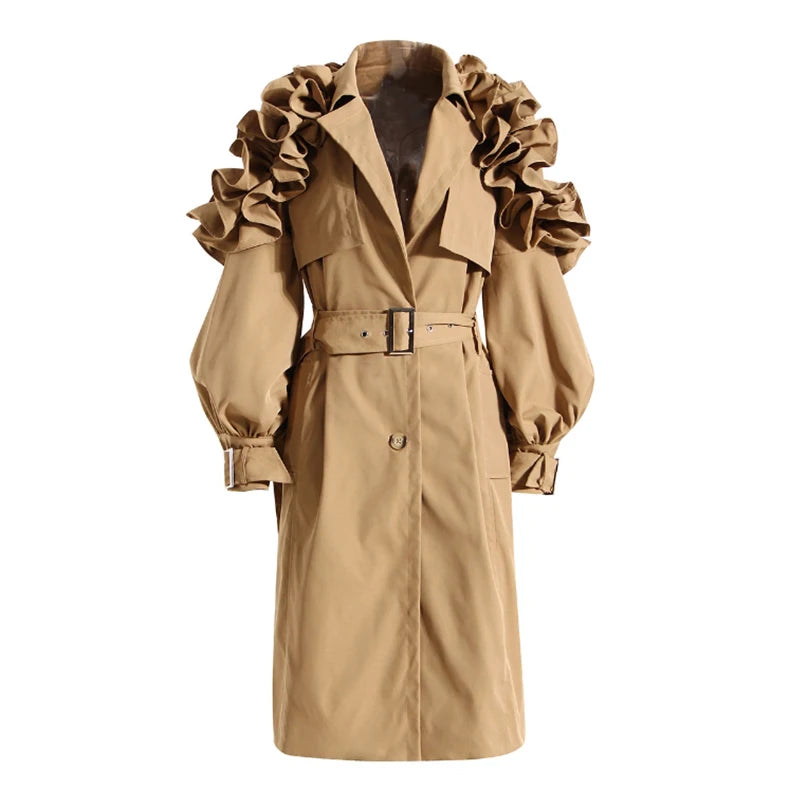 Trench mi long noir femme