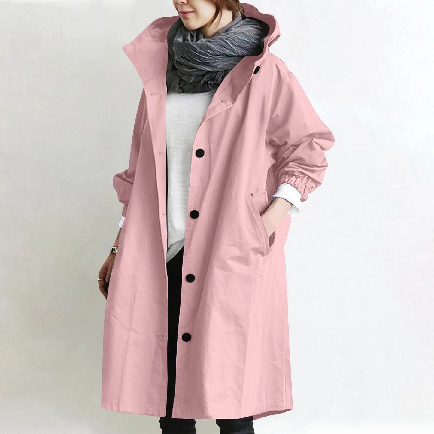Trench impermeable femme à capuche