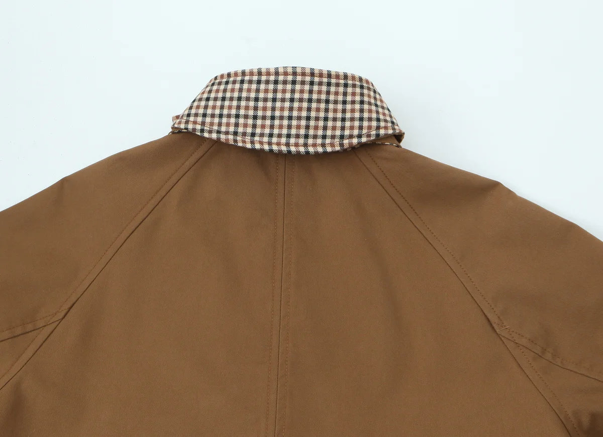 Trench long femme réversible marron