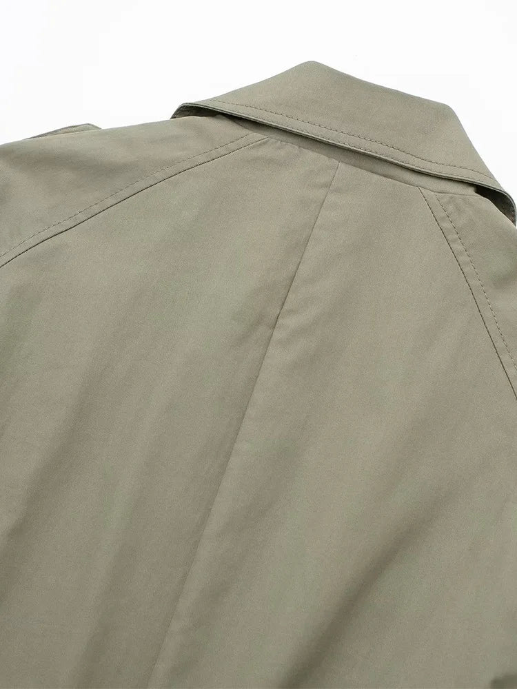 Trench long kaki femme