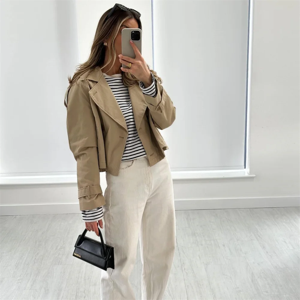 Trench court hiver femme