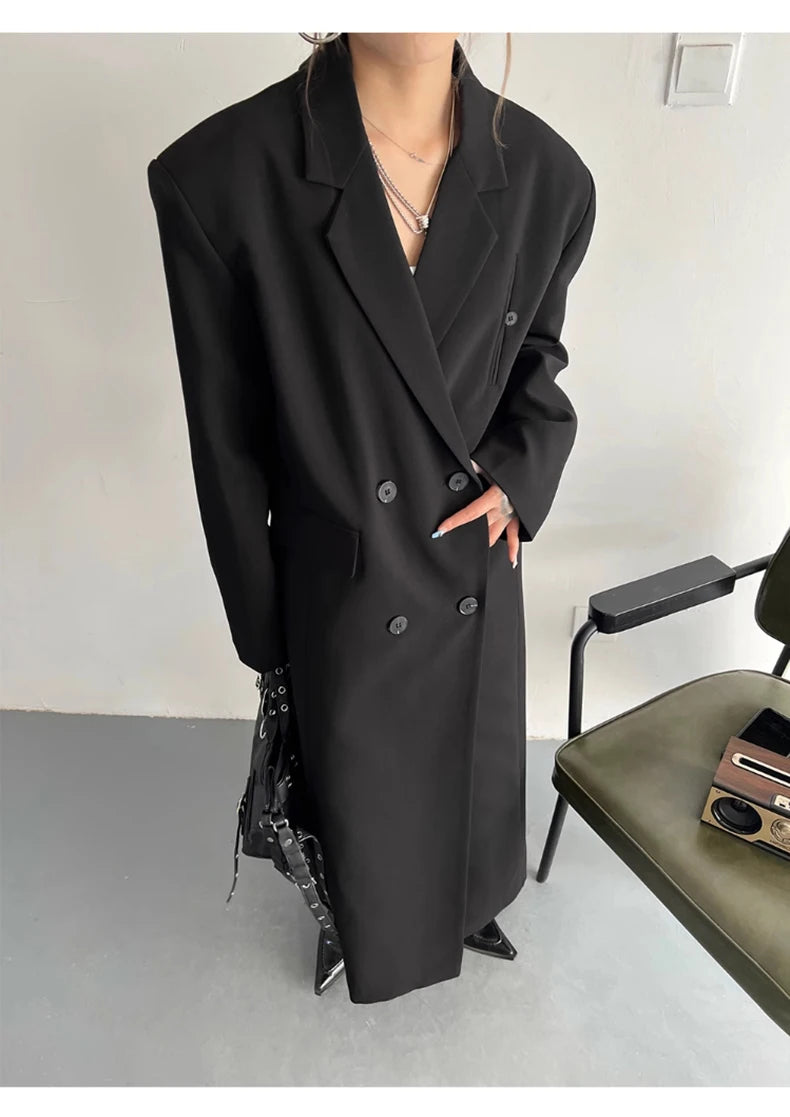 Trench long femme gris