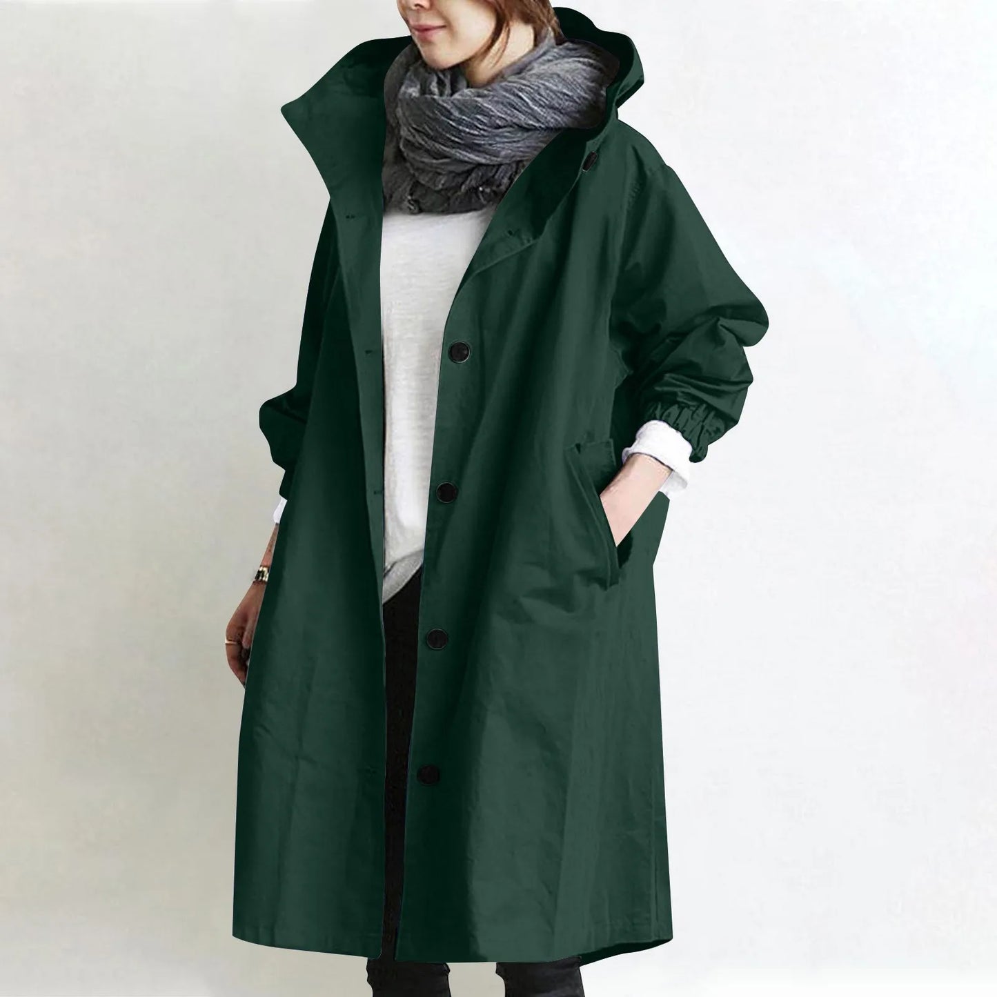 Trench impermeable femme à capuche