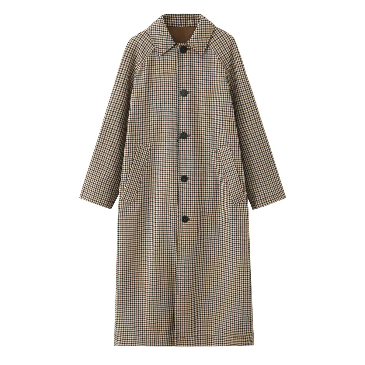 Trench long femme réversible marron