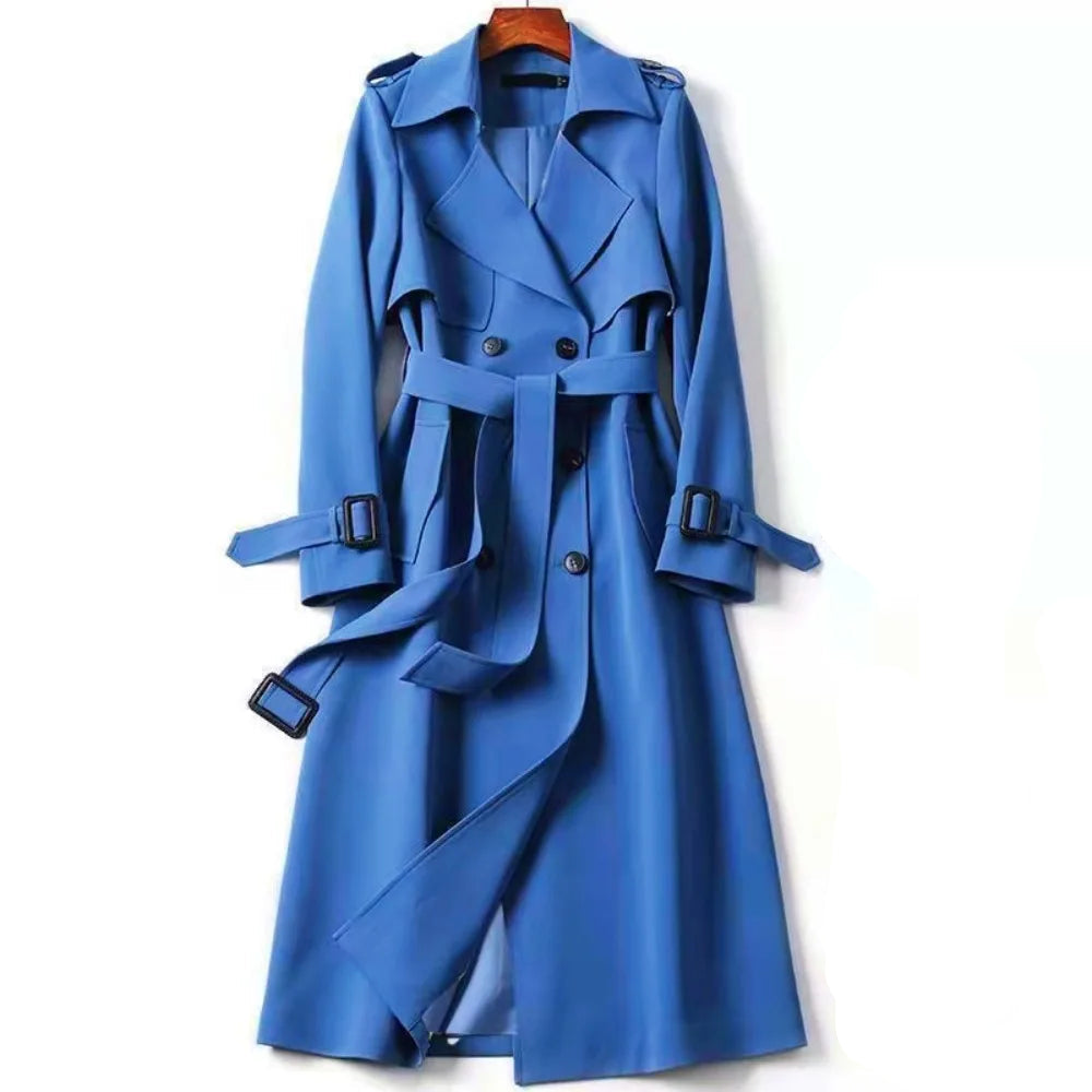 Trench coat long femme noir