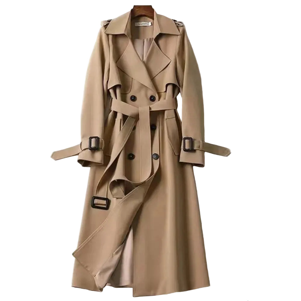 Trench coat long femme noir