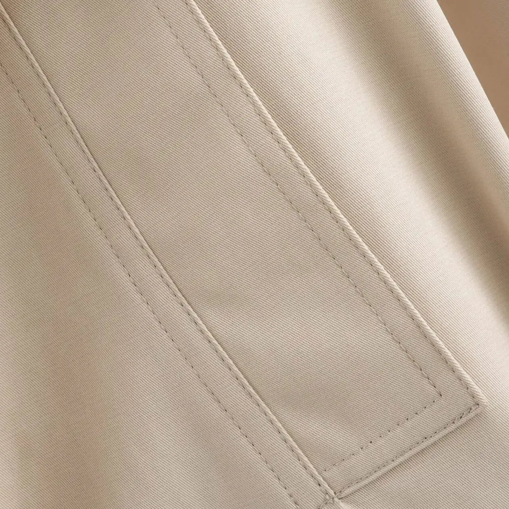Trench court femme beige