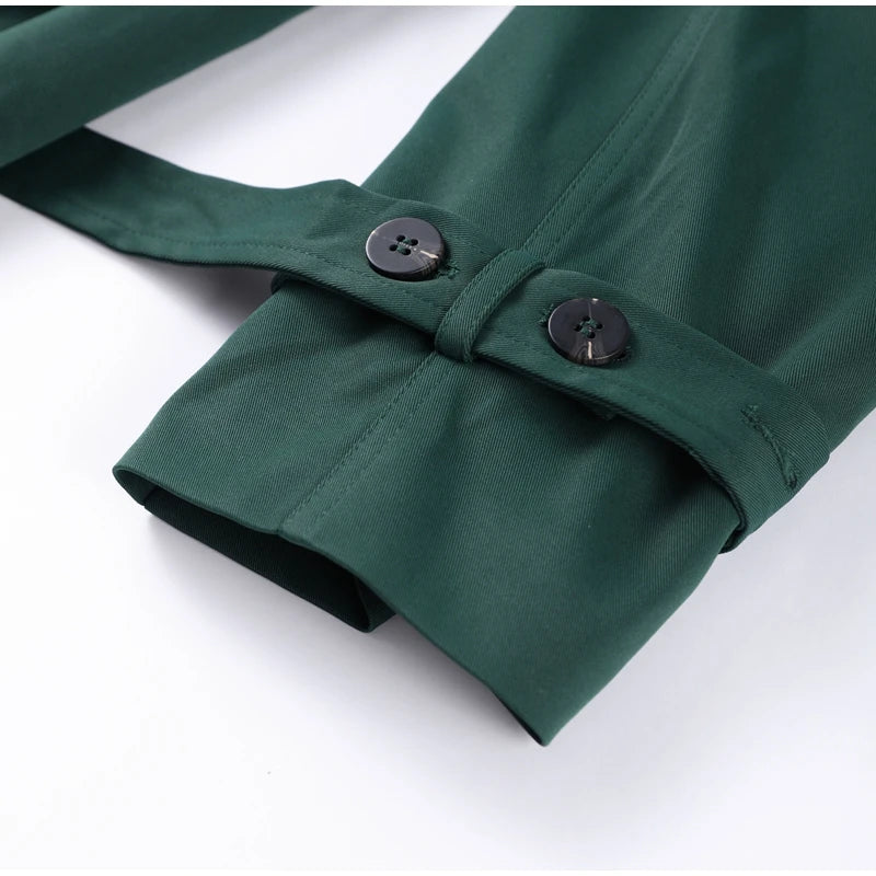 Trench long femme kaki