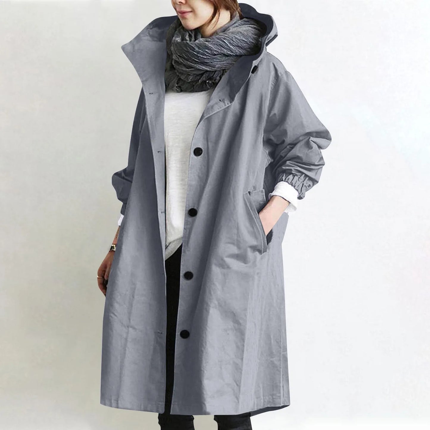 Trench impermeable femme à capuche