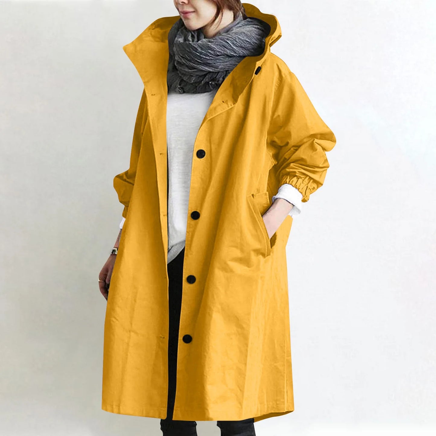 Trench impermeable femme à capuche