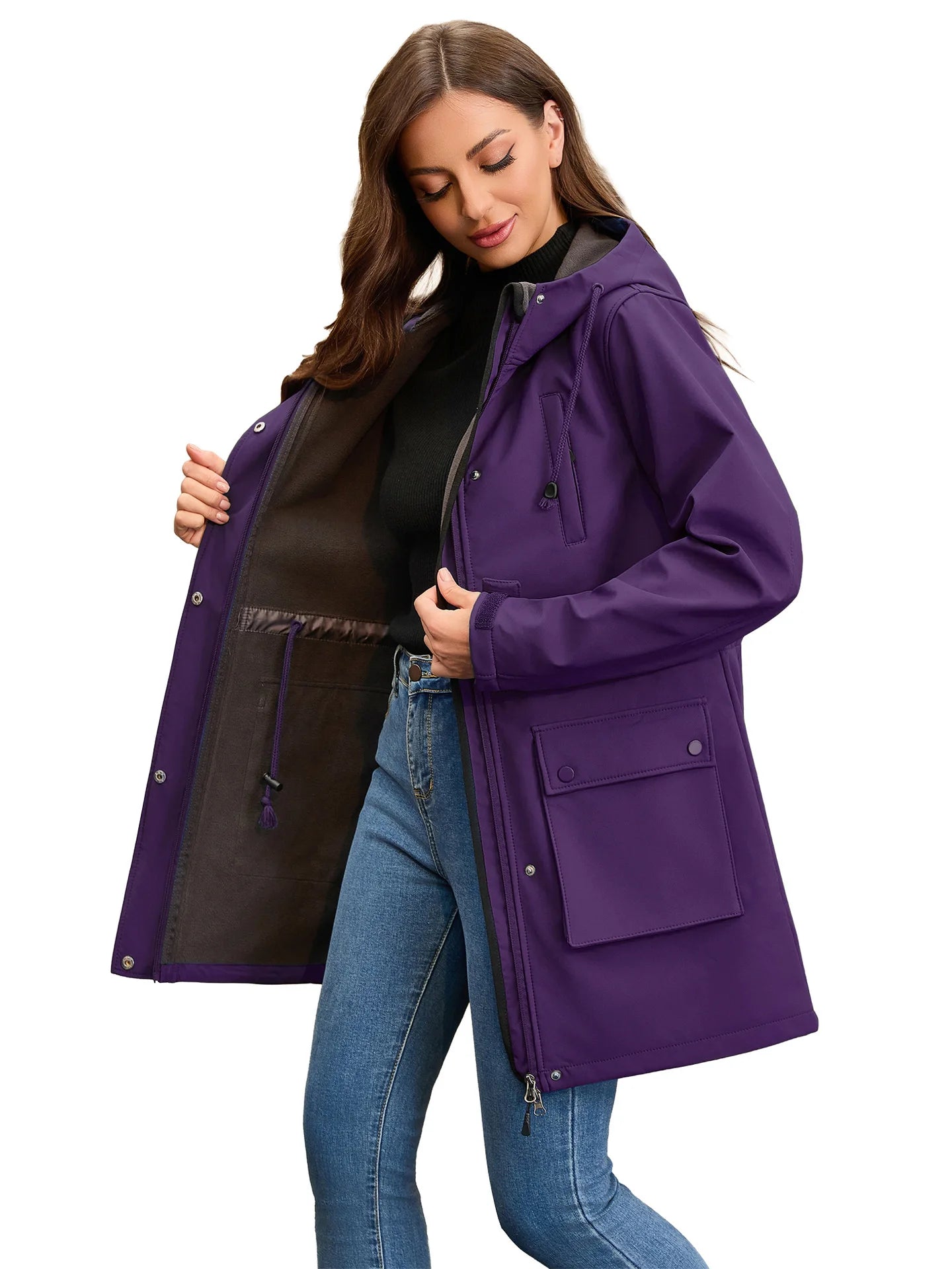 Trench impermeable avec capuche femme