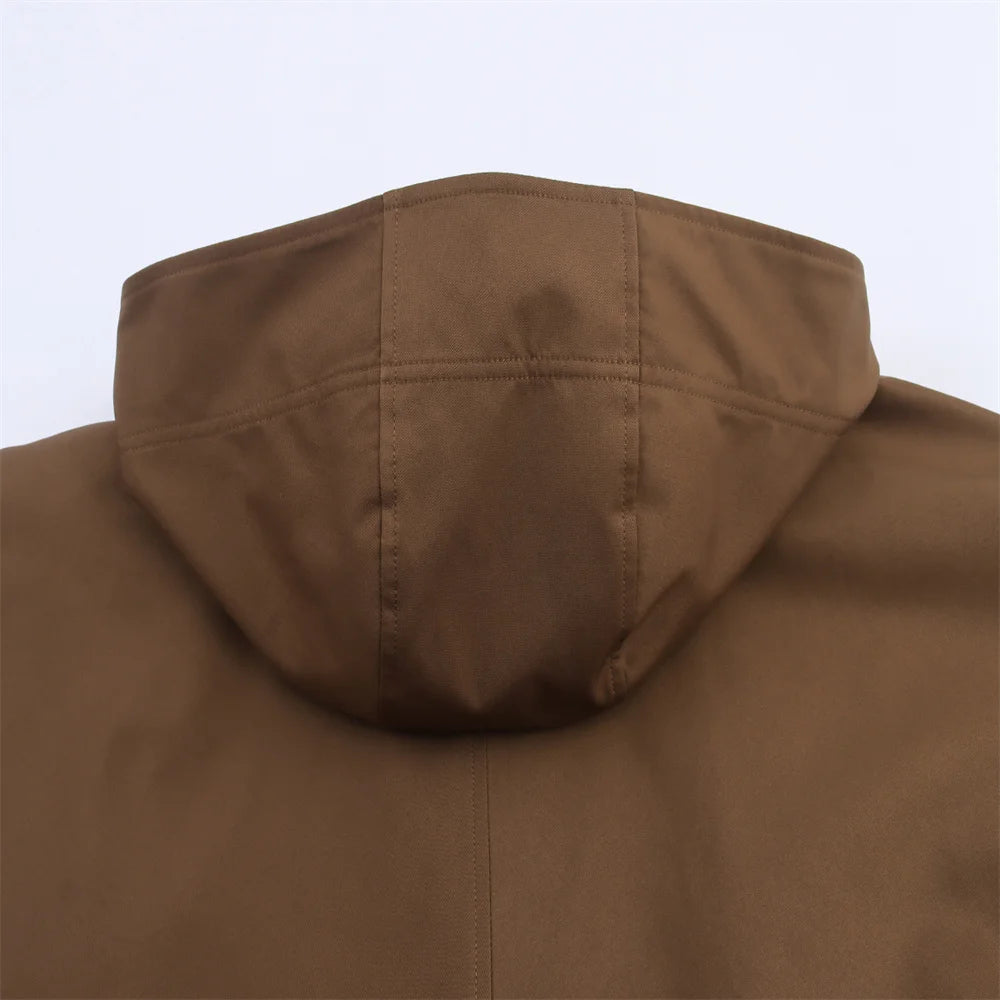 Trench kaki à capuche femme