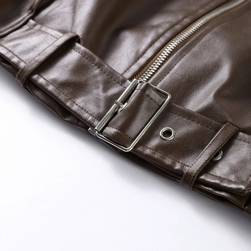 Trench court cuir femme