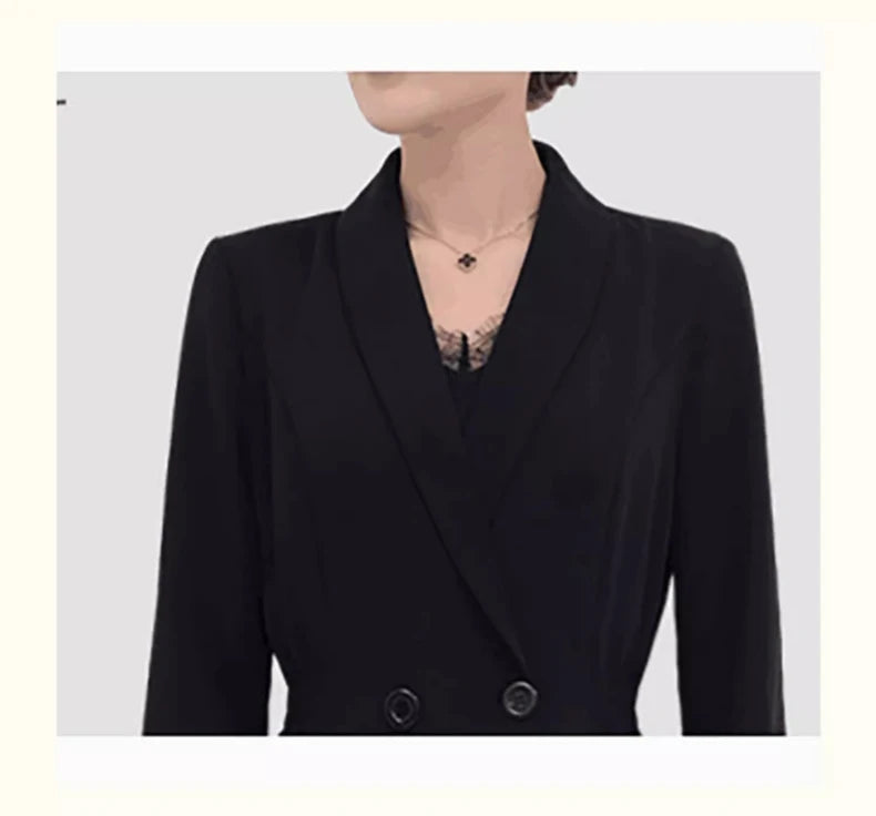 Trench à boutons noir femme