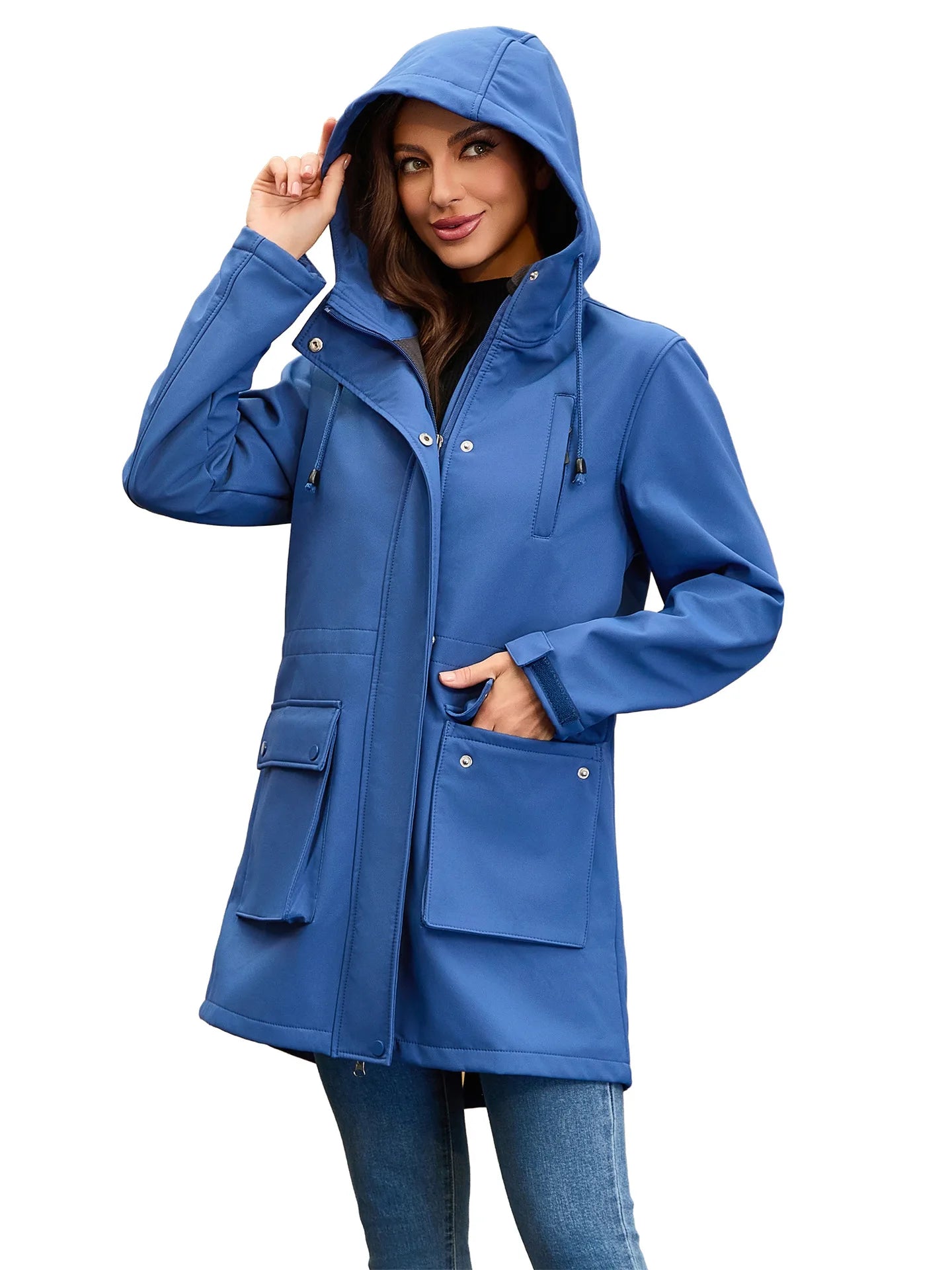 Trench impermeable avec capuche femme