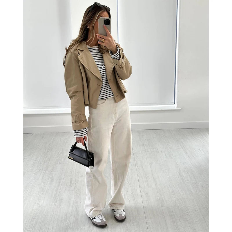 Trench noir court femme