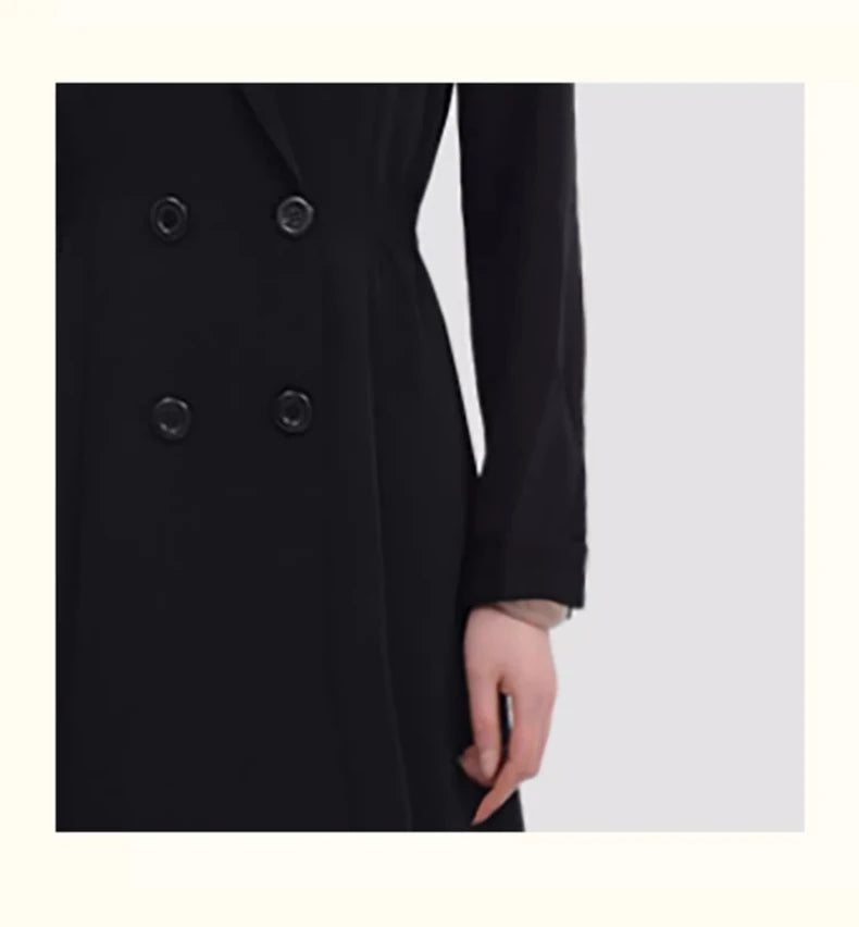 Trench à boutons noir femme