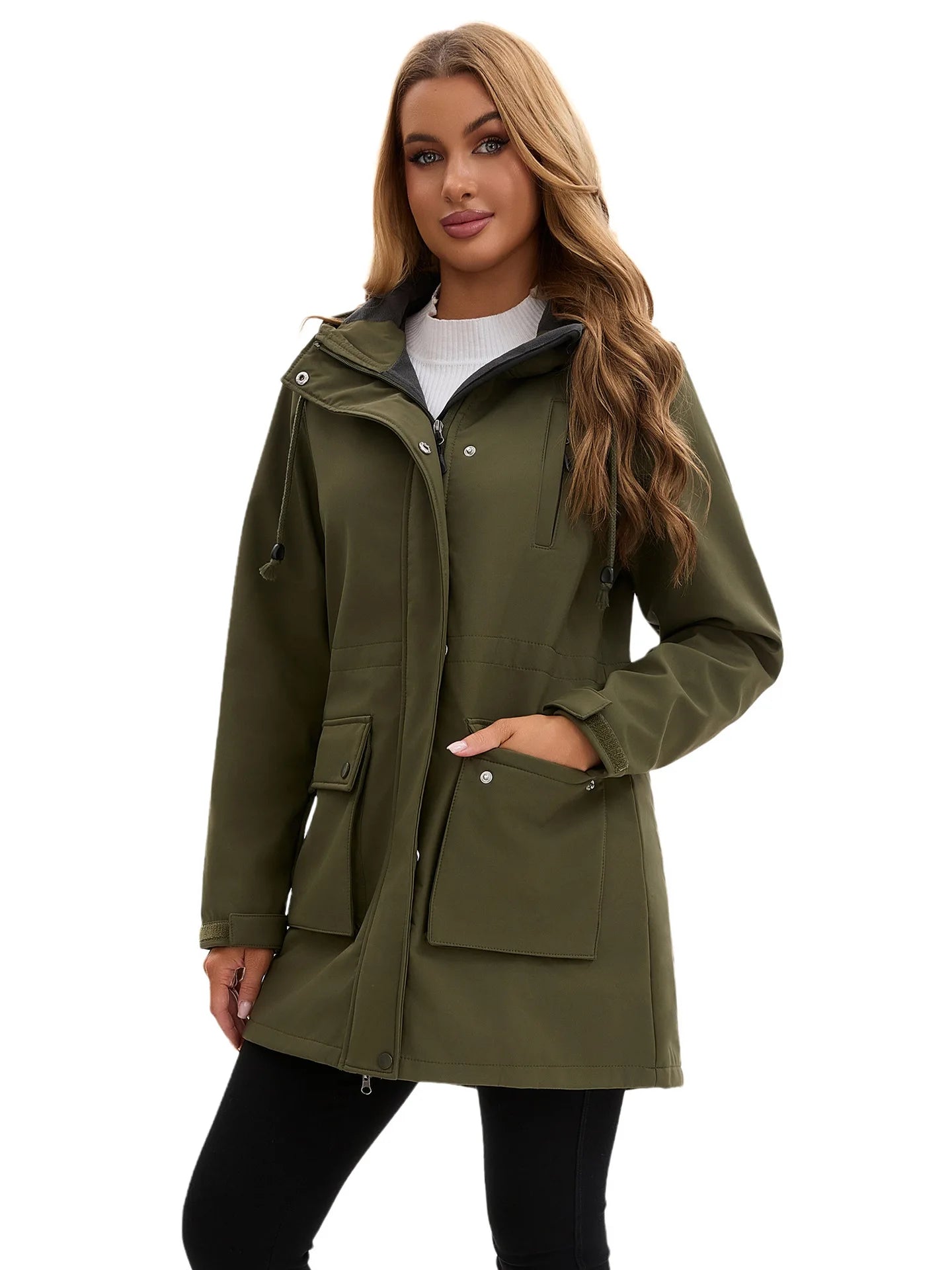 Trench impermeable avec capuche femme