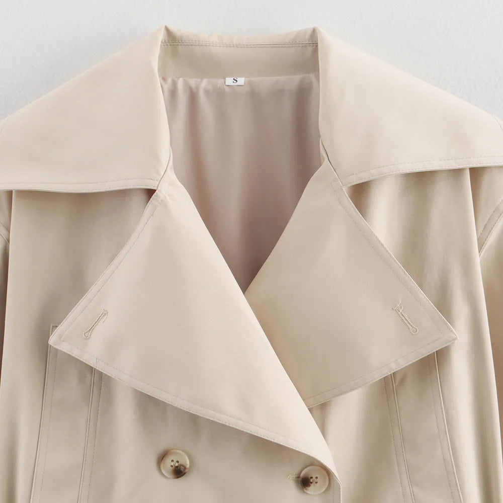 Trench court femme beige