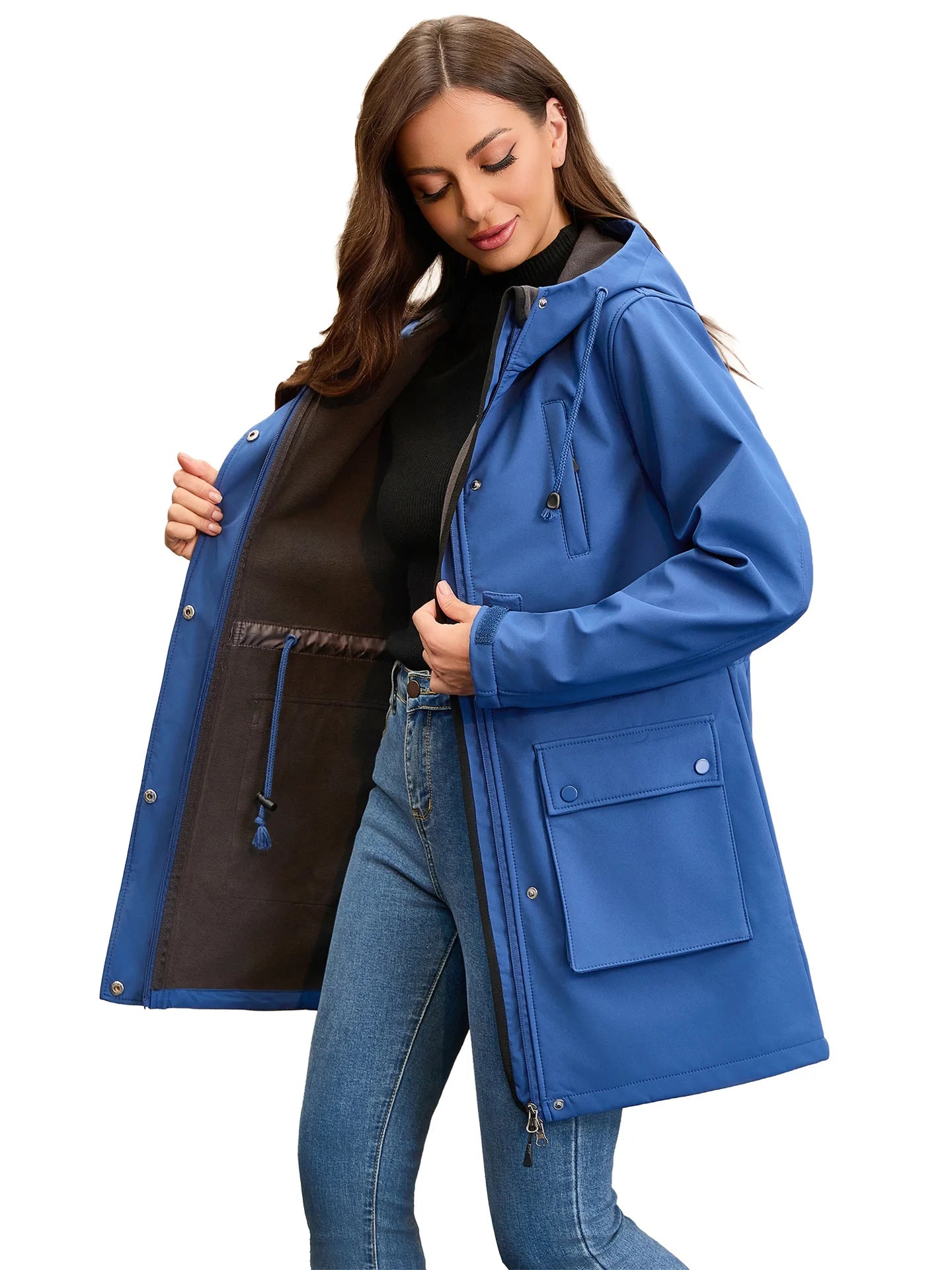 Trench impermeable avec capuche femme