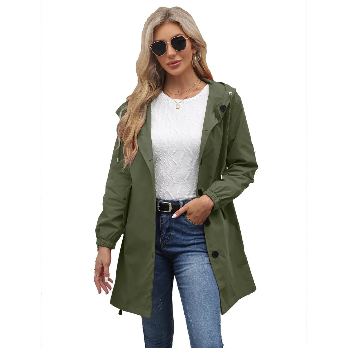 Impermeable trench femme mi-long