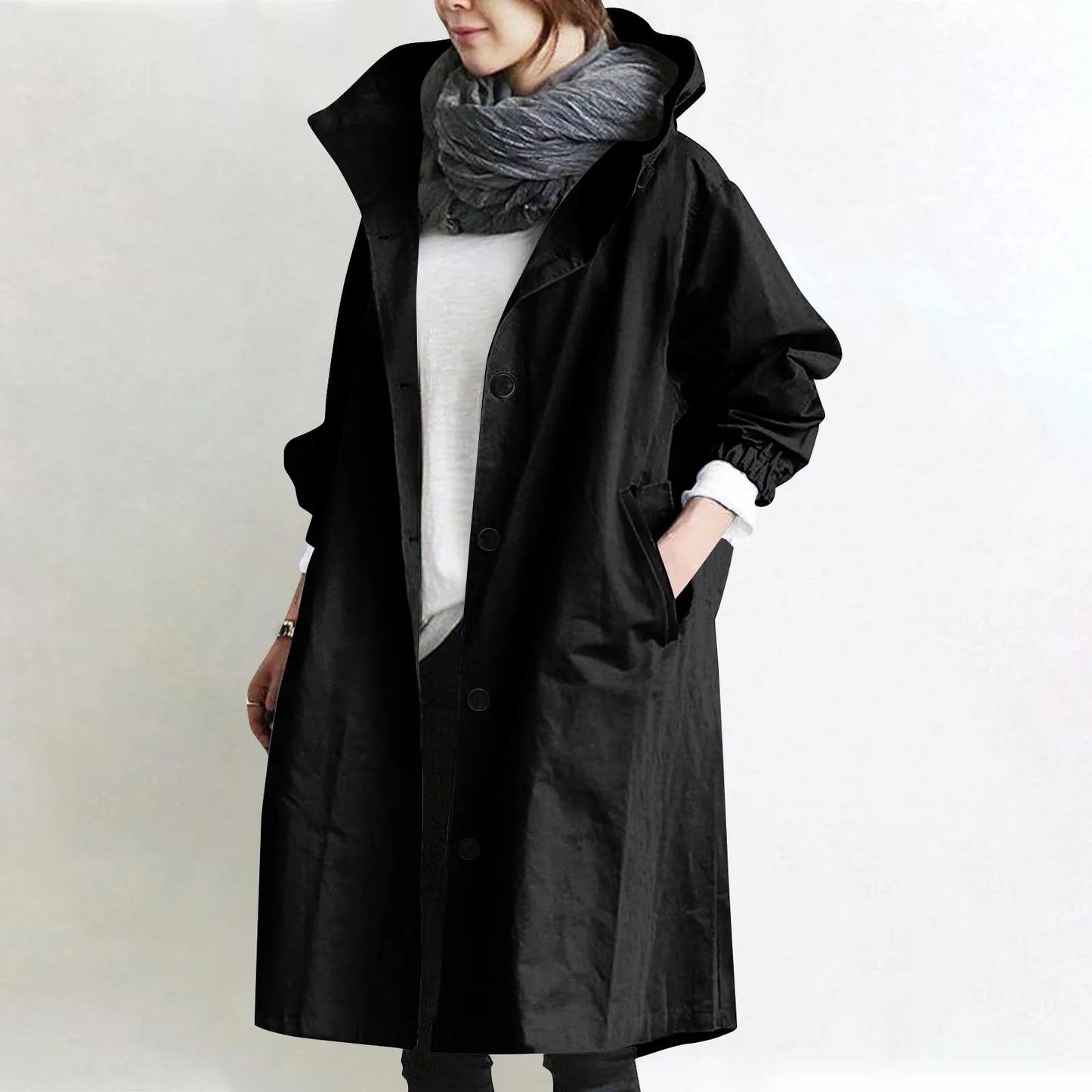 Trench impermeable femme à capuche