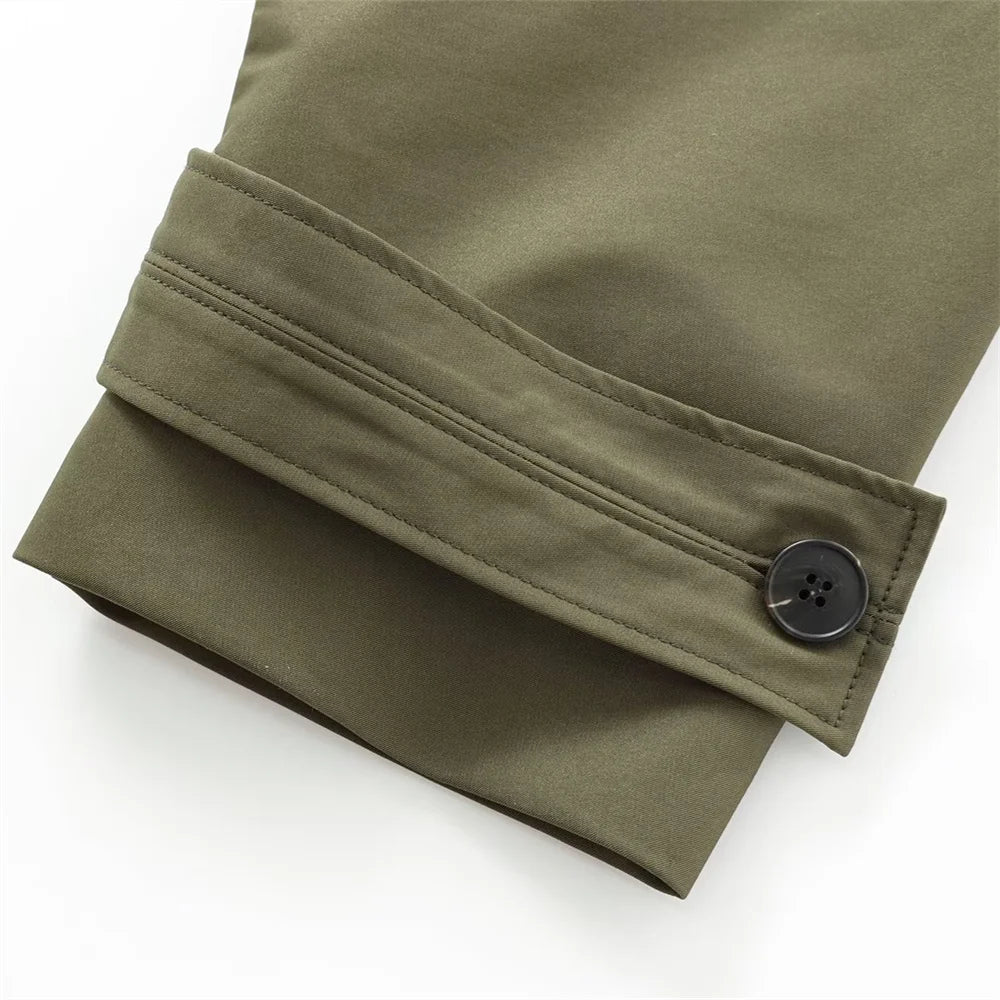 Trench kaki à capuche femme