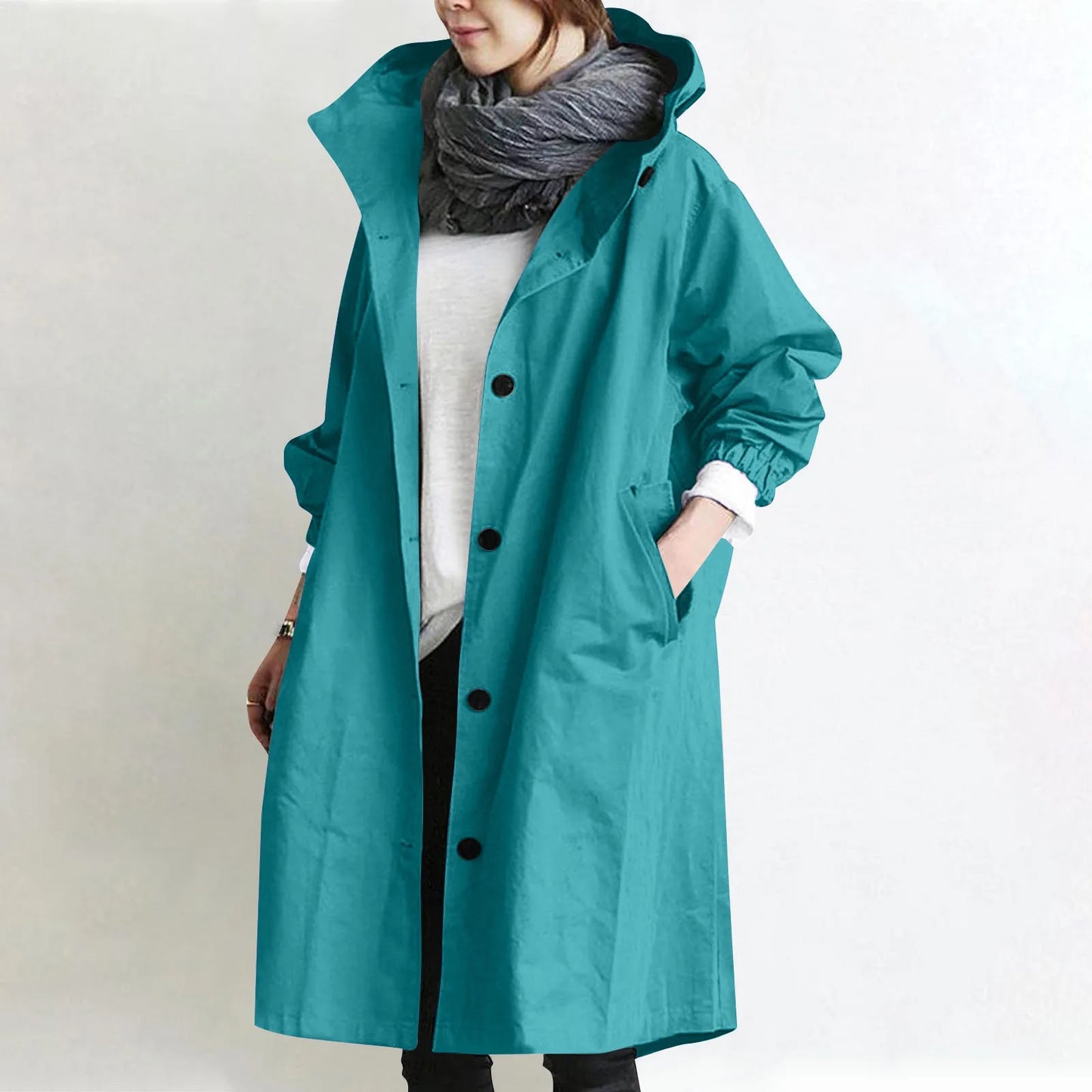 Trench impermeable femme à capuche