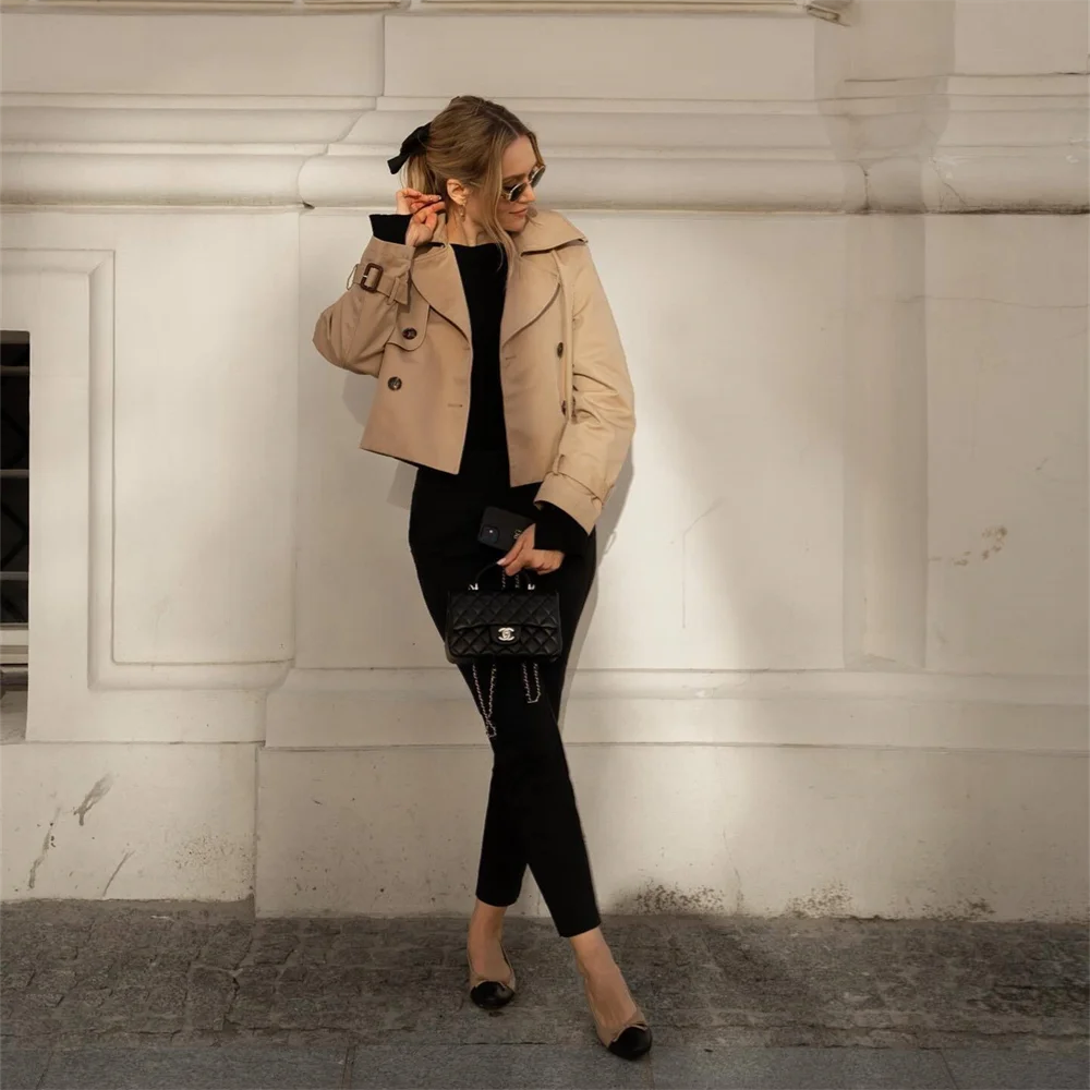 Trench court hiver femme