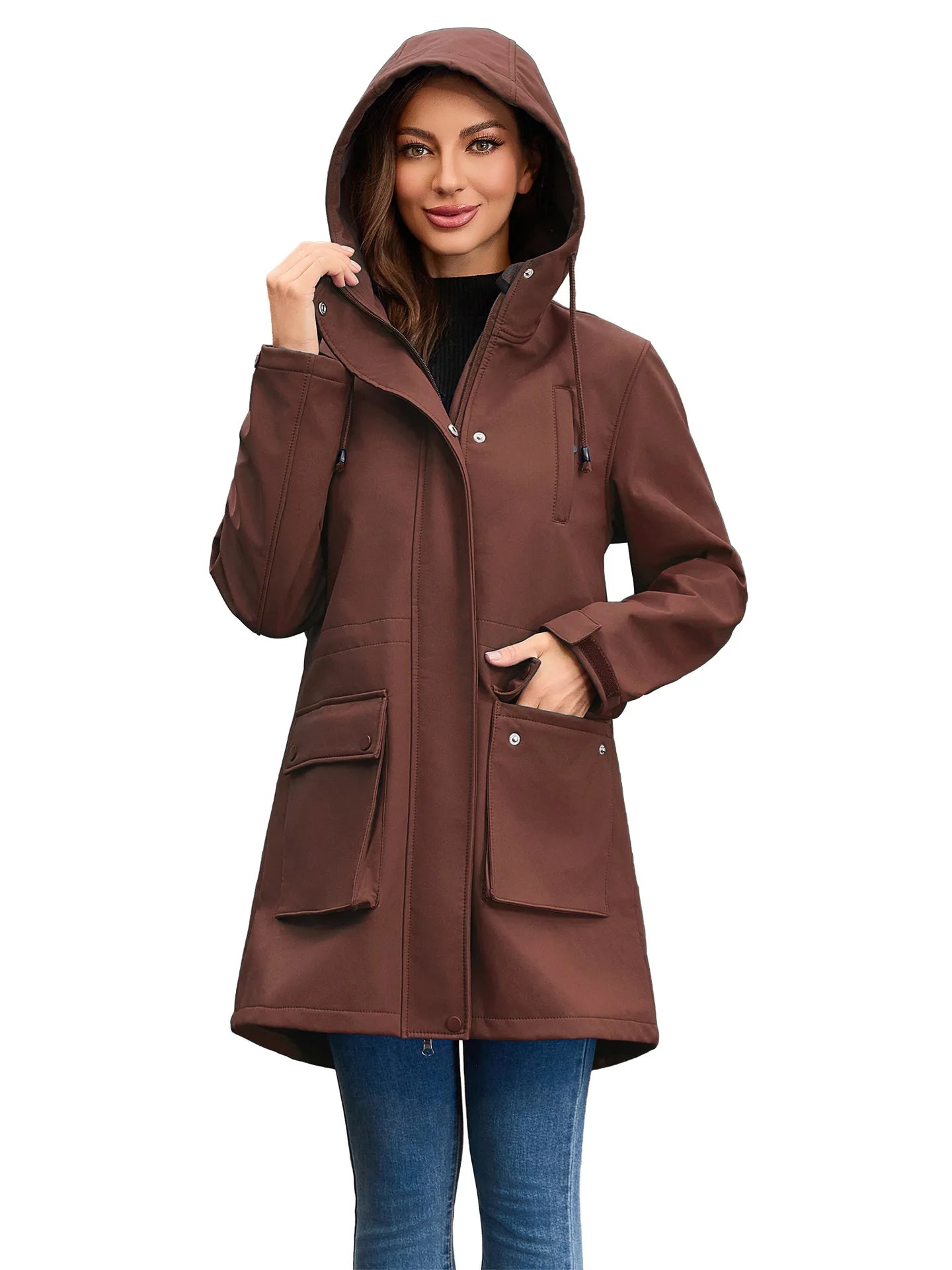Trench impermeable avec capuche femme