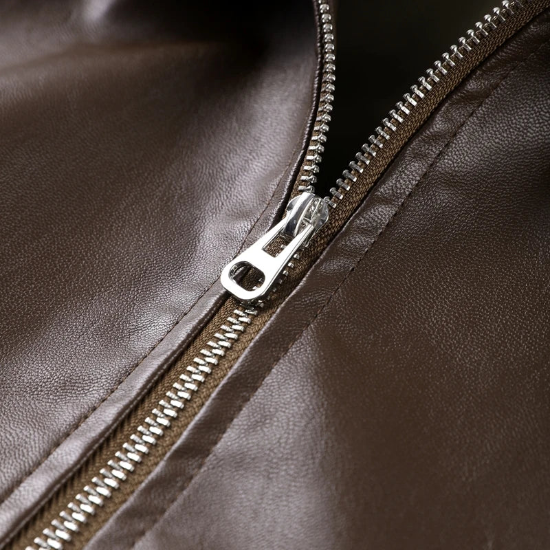 Trench court cuir femme