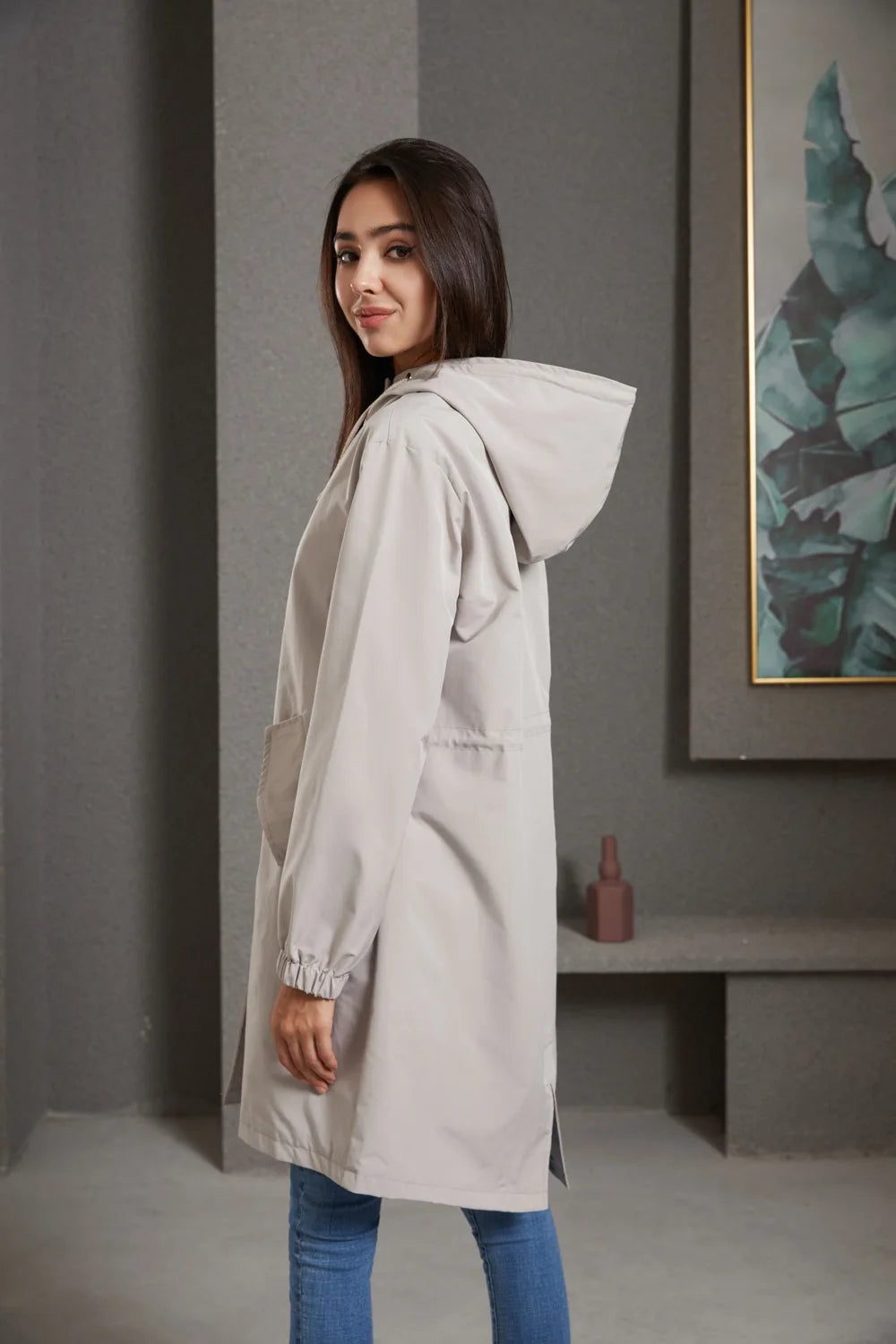 Impermeable trench femme mi-long