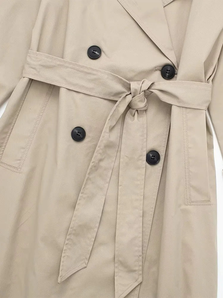 Trench long kaki femme