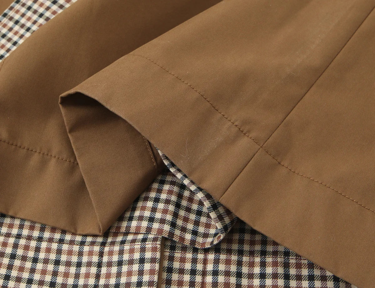 Trench long femme réversible marron