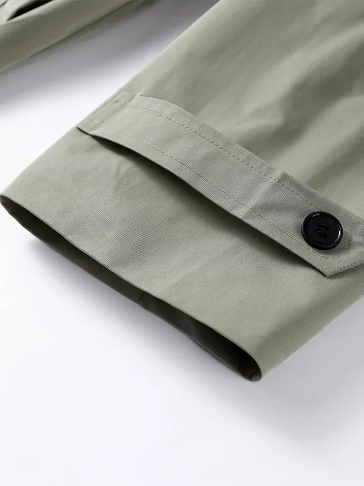 Trench court femme kaki